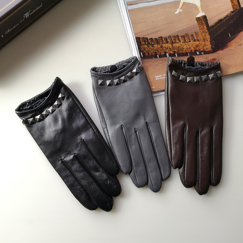 Leather Driving Glove - Real Leather Gloves Silky Lined Female