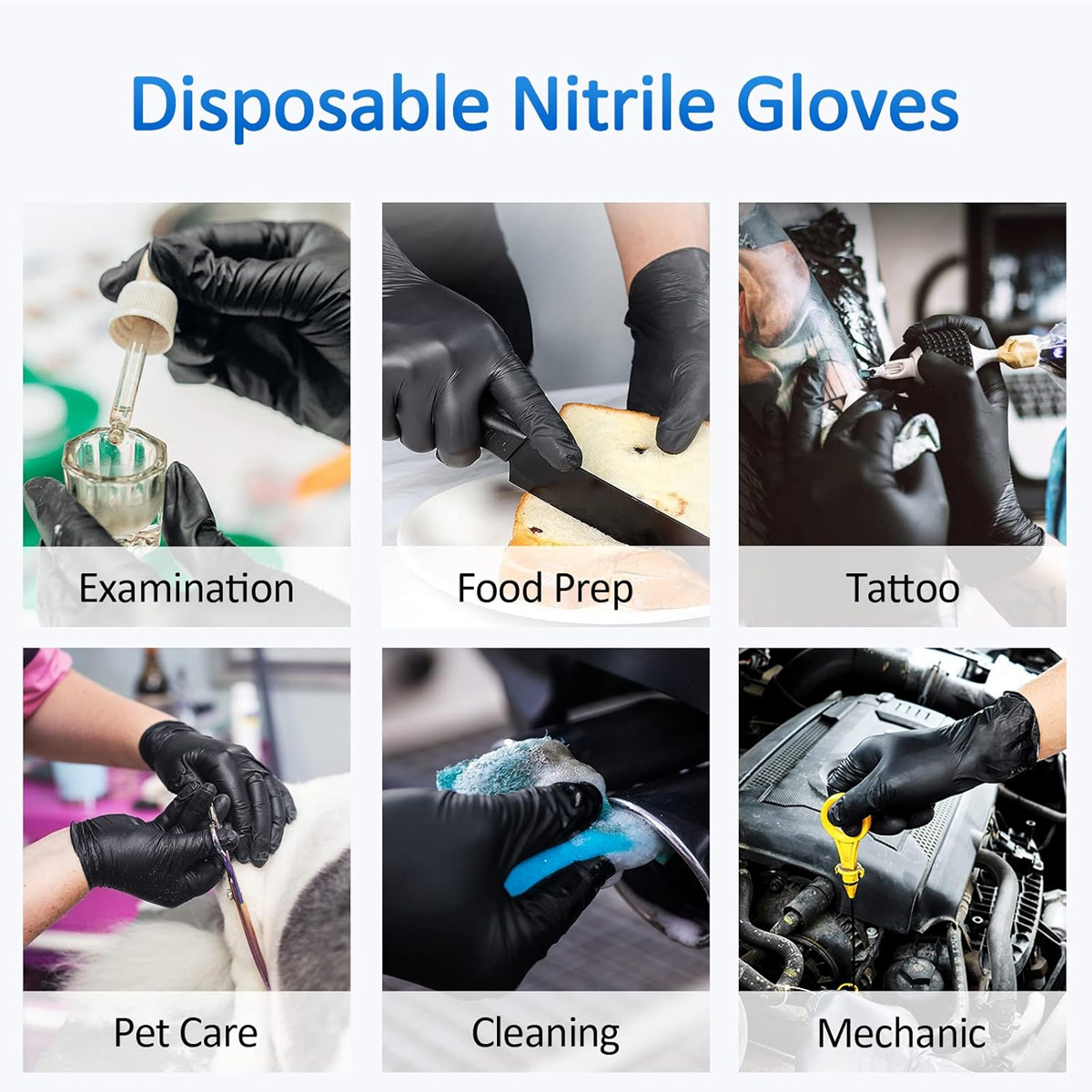10/50 Pcs Disposable Black Nit - Latex Disposable Glove ulasan dan harga