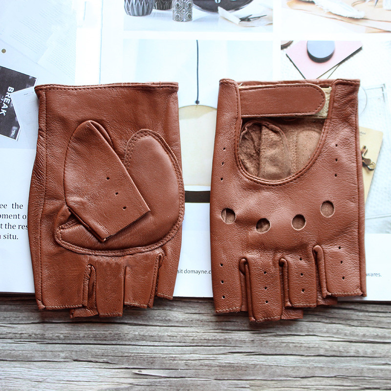 New Women's Sheepskin Half Fin - Leather Driving Glove ulasan dan harga