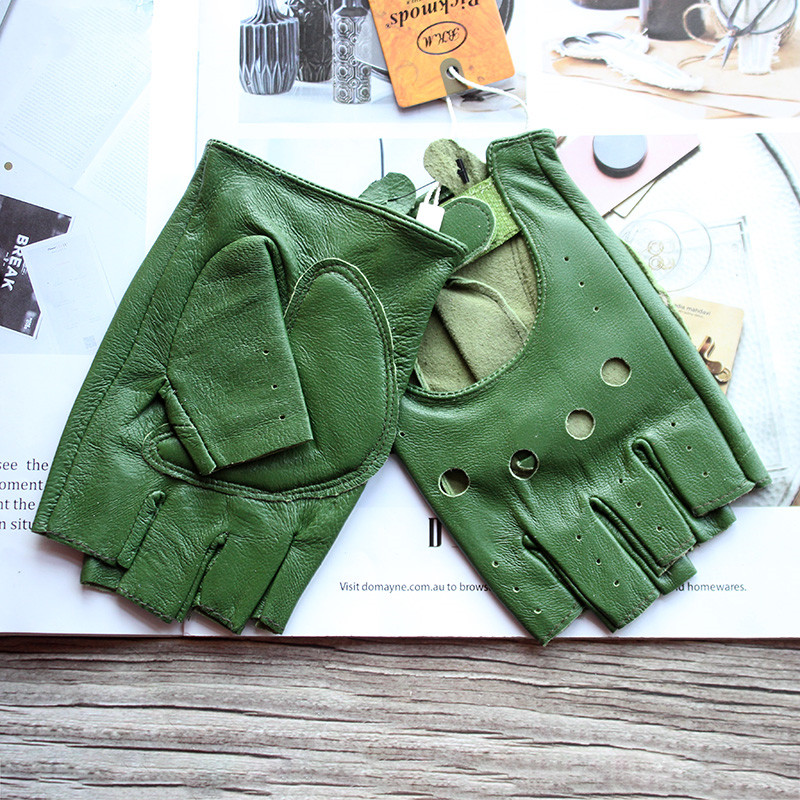 New Women's Sheepskin Half Fin - Leather Driving Glove ulasan dan harga