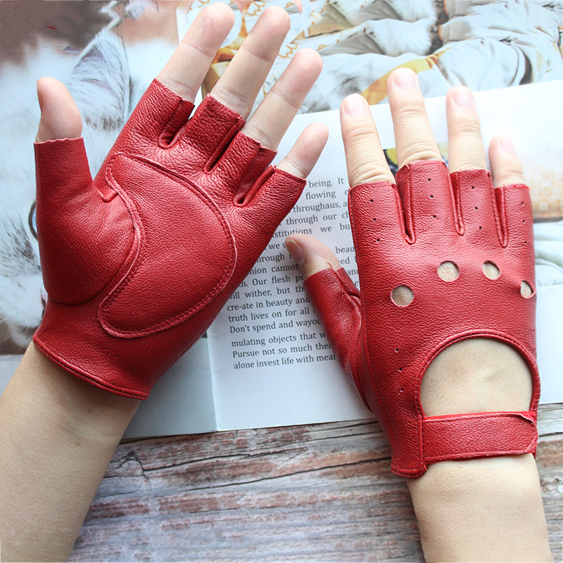 New Women's Sheepskin Half Fin - Leather Driving Glove ulasan dan harga