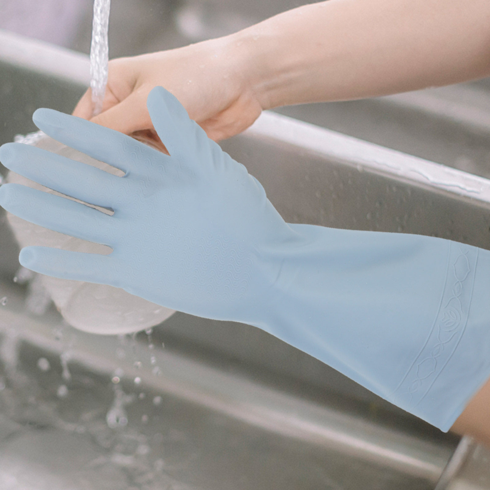 3Pairs Long Dishwashing Gloves - Dish Glove Rubber ulasan dan harga